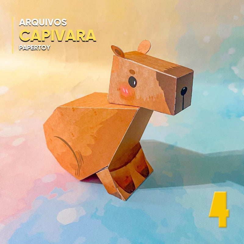 Papertoy Capivara 2 - Arquivo Digital para Recorte
