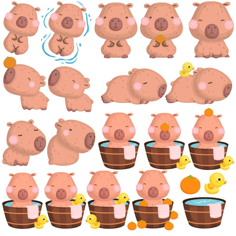 Capybara Digital Kit – Cliparts, Digital Papers and Fonts