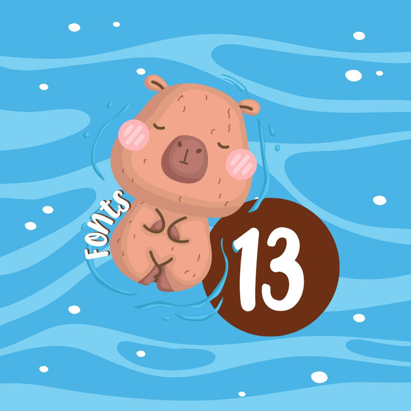 Capybara Digital Kit – Cliparts, Digital Papers and Fonts