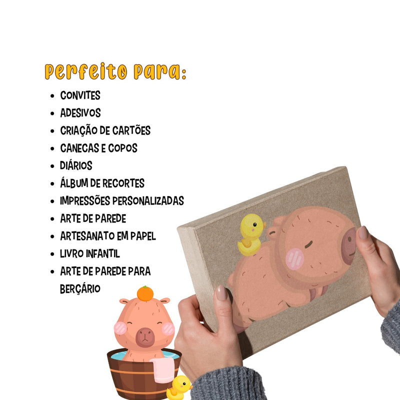 Capybara Digital Kit – Cliparts, Digital Papers and Fonts