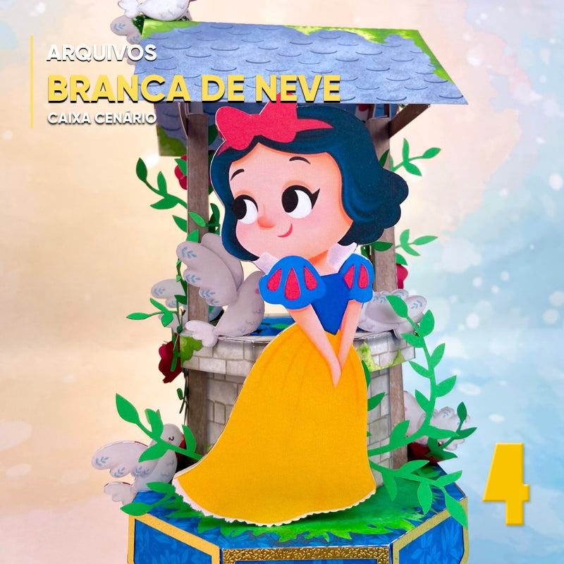 Caixa Poço Branca de Neve  - Arquivo Digital para Recorte