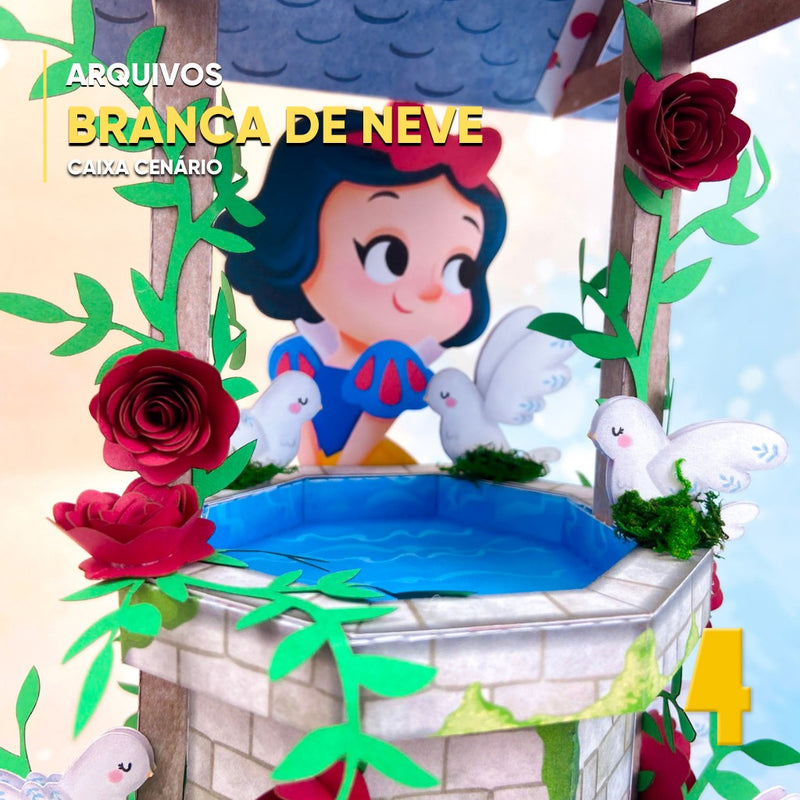 Caixa Poço Branca de Neve  - Arquivo Digital para Recorte