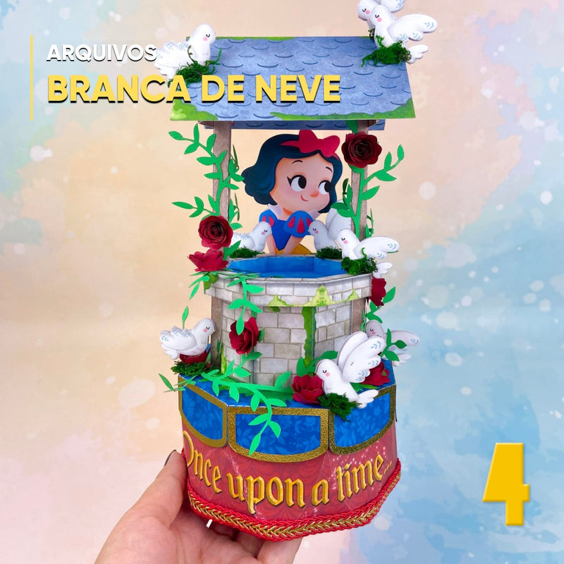 Caixa Poço Branca de Neve  - Arquivo Digital para Recorte