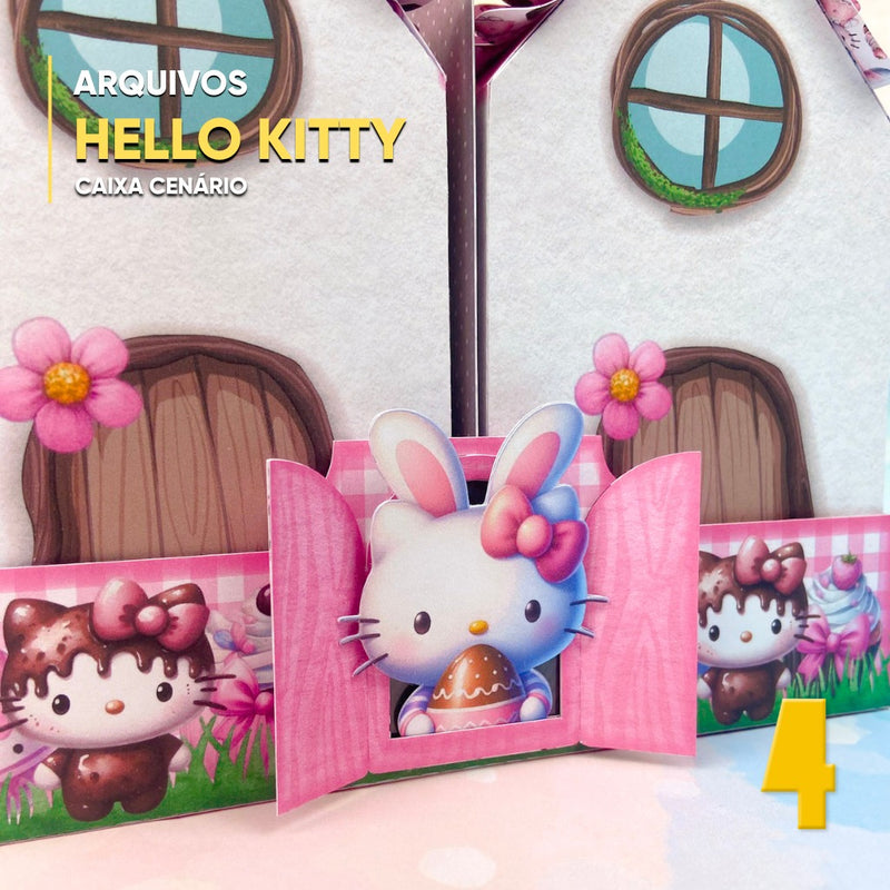 Caja Casa Hello Kitty Pascua - Archivo Digital para Recorte
