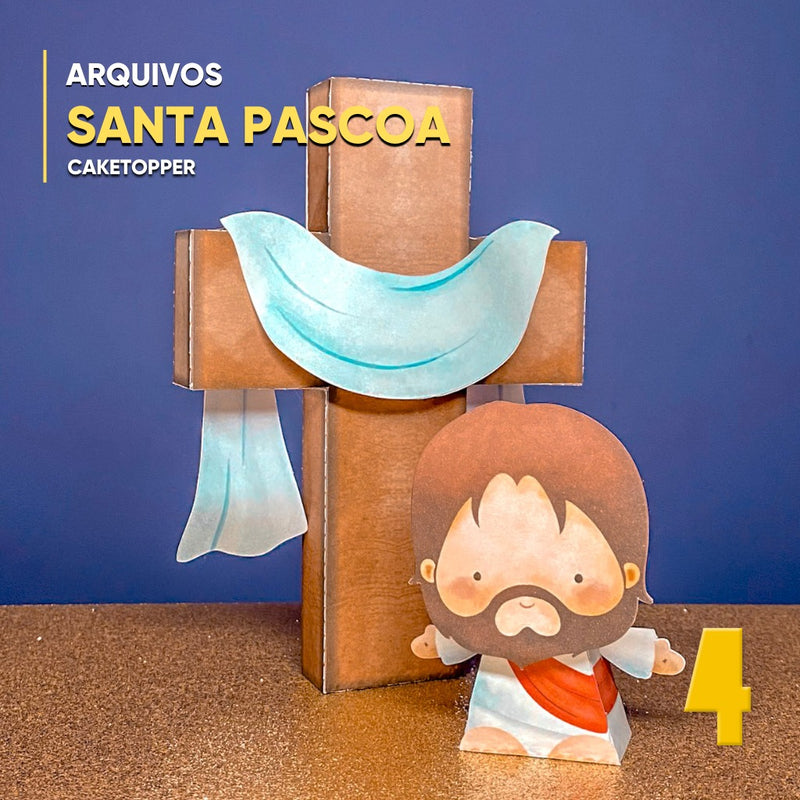 Archivo Gratis Caketopper Santa Pascua - Archivo Digital para Recorte