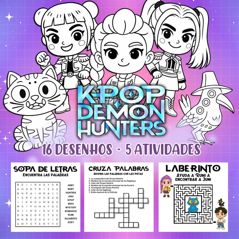 K-Pop Demon Hunters Coloring Kit – Digital File