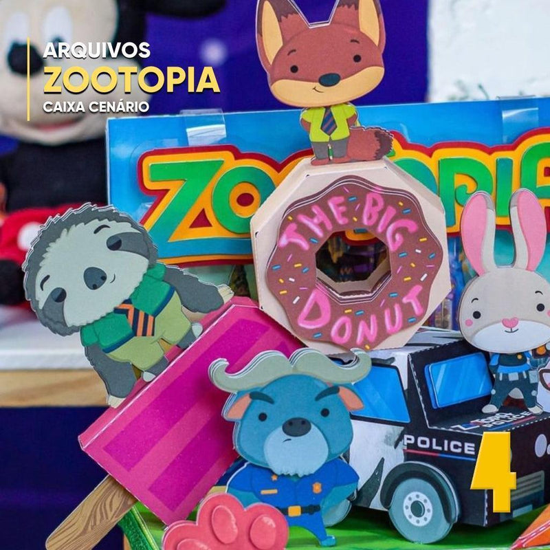 Caixa Zootopia: Essa Cidade é o Bicho - Arquivo Digital para Recorte - Quatro Cambalhotas