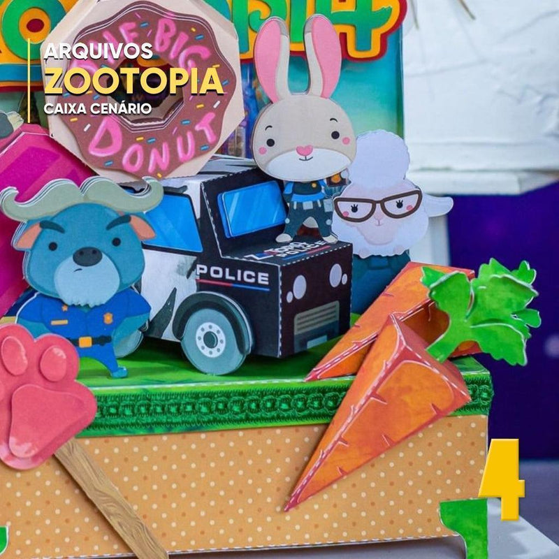 Caixa Zootopia: Essa Cidade é o Bicho - Arquivo Digital para Recorte - Quatro Cambalhotas