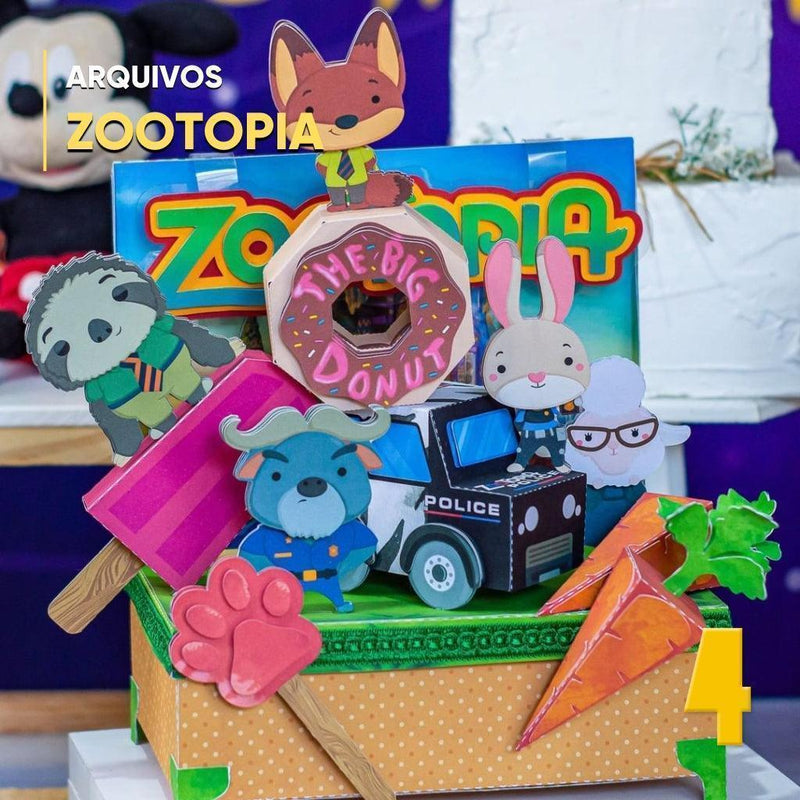 Caixa Zootopia: Essa Cidade é o Bicho - Arquivo Digital para Recorte - Quatro Cambalhotas