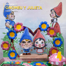 Conjunto completo da bandeja Gnomeu e Julieta ideal para festas e lembrancinhas temáticas
