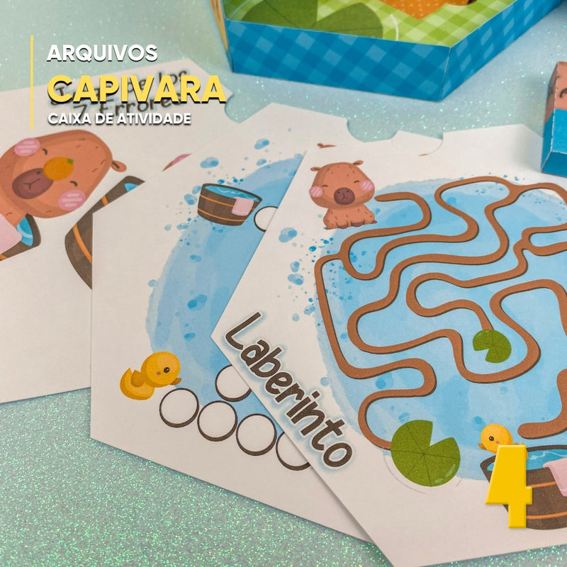 Caixa de Atividades Capivara Hexagonal – Personagens