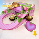 Caixa bolsa florida aberta com interior espaçoso para lembranças e mimos