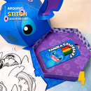 Conjunto completo da caixa boné de atividades Lilo e Stitch pronto para montagem e recorte