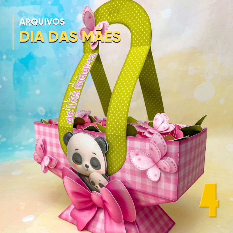 Caixa cesta de flores personalizada com design delicado em papelaria criativa