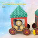 Conjunto completo da Caixa Locomotiva de Natal ideal para decoração, lembrancinhas e papelaria personalizada
