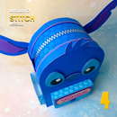 Caixa mochila Lilo e Stitch aberta, ideal para lembrancinhas e pequenos presentes