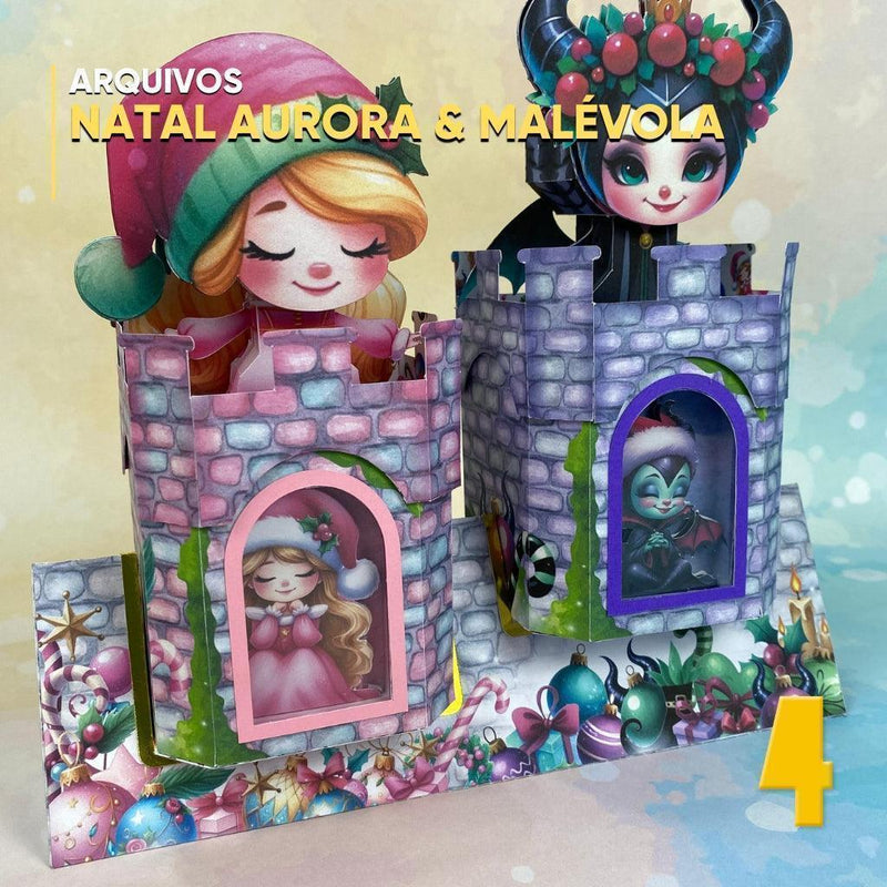 Caixa Natal Aurora e Malévola – Modelo