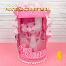 Caixa Pantera Cor-de-Rosa personalizada com design elegante e tons rosados