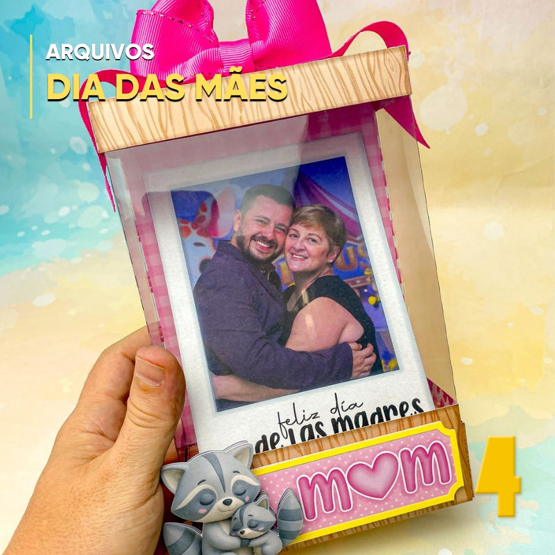 Caixa porta-retrato personalizada em papelaria criativa, ideal para lembranças