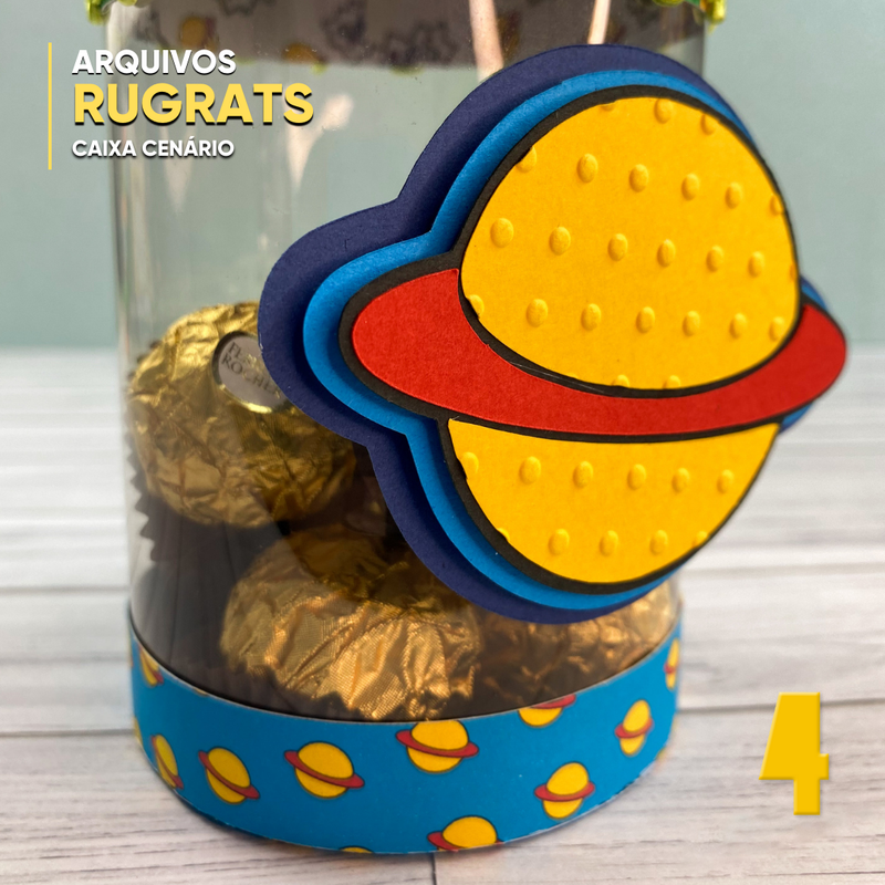 Detalhe superior da caixa Rugrats: Os Anjinhos destacando o acabamento e os elementos decorativos