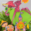 Detalhe superior da caixa Shrek destacando o fecho e o acabamento temático