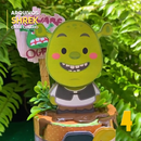 Vista lateral da caixa Shrek mostrando o design criativo e os personagens principais