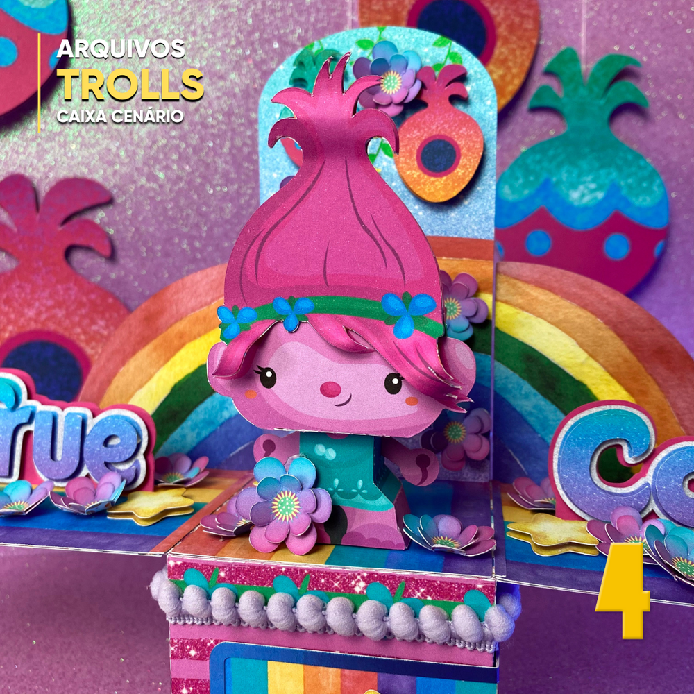 Caixa Trolls - Arquivo Digital para Recorte