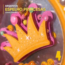 Conjunto de caketoppers espelho princesas ideal para decoração de bolos e festas temáticas