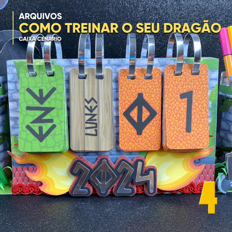 Conjunto completo do calendário Como Treinar o Seu Dragão ideal para impressão e montagem