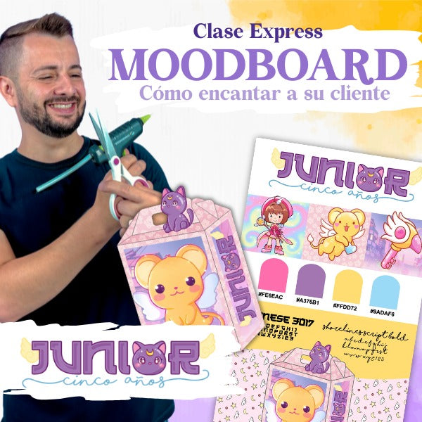 Clase Express MoodBoard Cómo Encantar a tu Cliente con técnicas visuales para inspirar, presentar ideas y crear identidad de marca