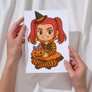 Detalhe dos acessórios e ornamentos temáticos presentes no Kit Digital Halloween Guerreiras do K-Pop