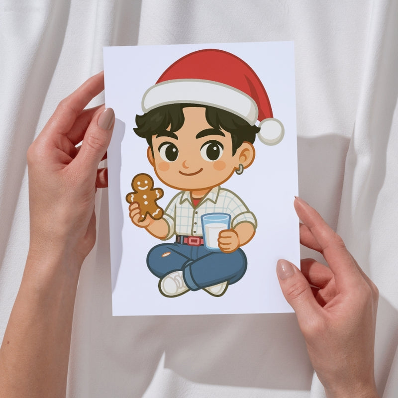 Detalhe dos ornamentos e acessórios natalinos incluídos no Kit Digital Natal Guerreiras do K-Pop