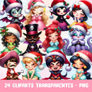 Cliparts Natal Princesas e Vilões – Ilustrações
