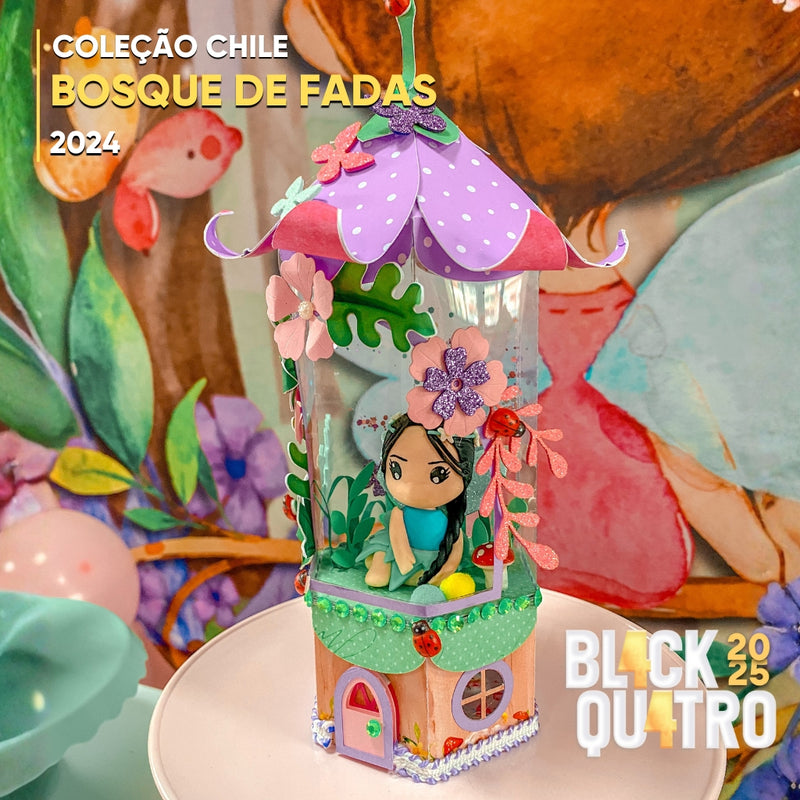 Detalhe superior da Coleção Bosque de Fadas com textura delicada e harmonia de cores inspiradas no bosque