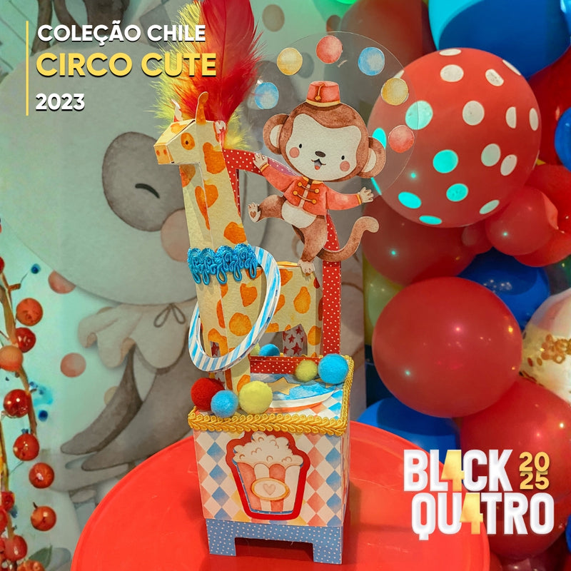 Conjunto completo da Coleção Circo Cute ideal para festas temáticas, decoração criativa e papelaria personalizada