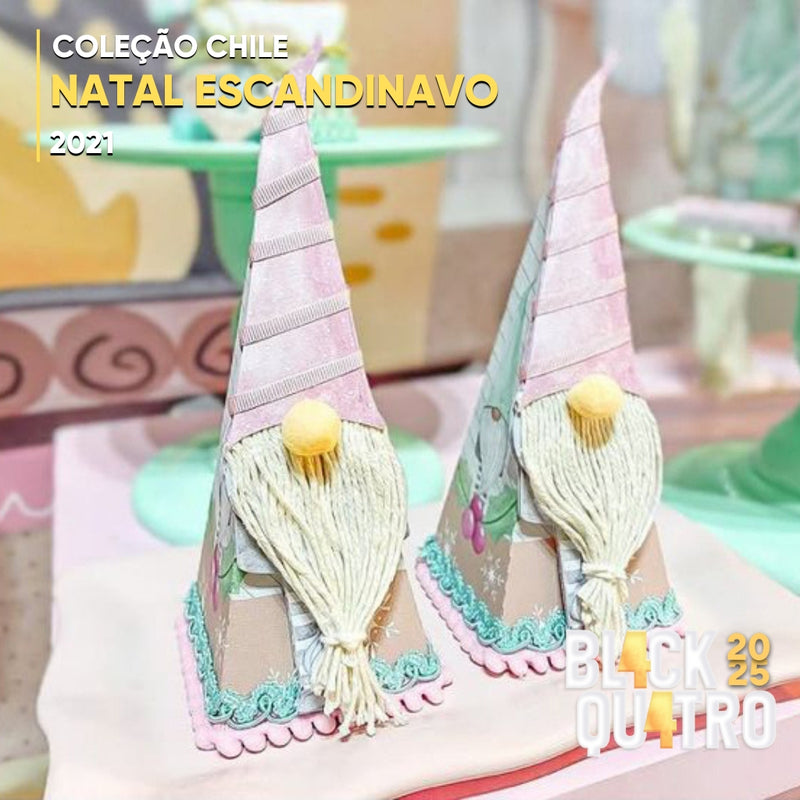 Detalhe frontal da Coleção Natal Escandinavo mostrando recortes delicados e acabamentos artesanais