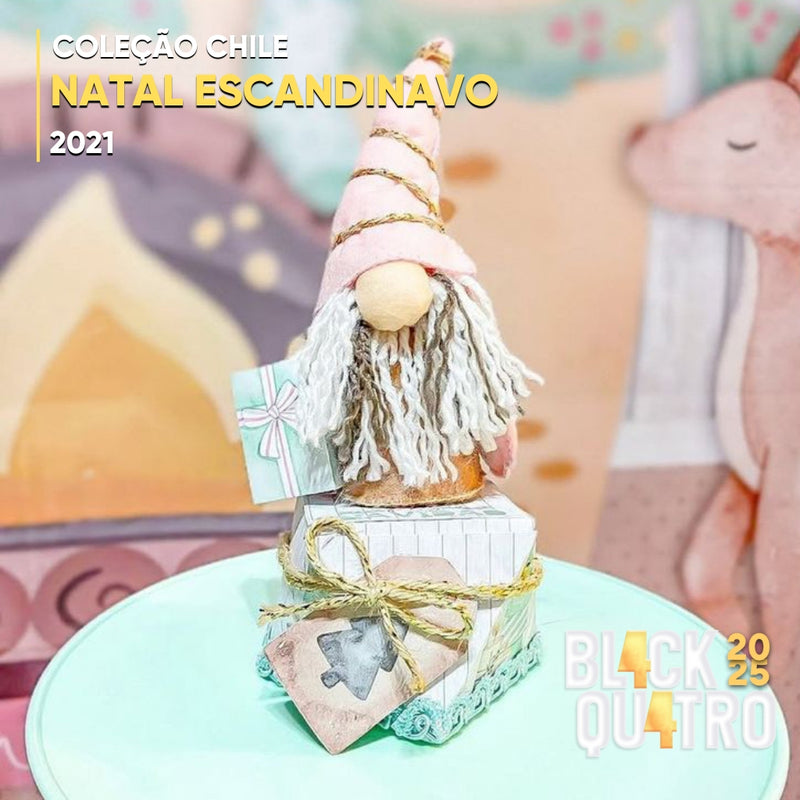 Detalhe superior da Coleção Natal Escandinavo com textura suave e paleta de cores inspirada no inverno nórdico