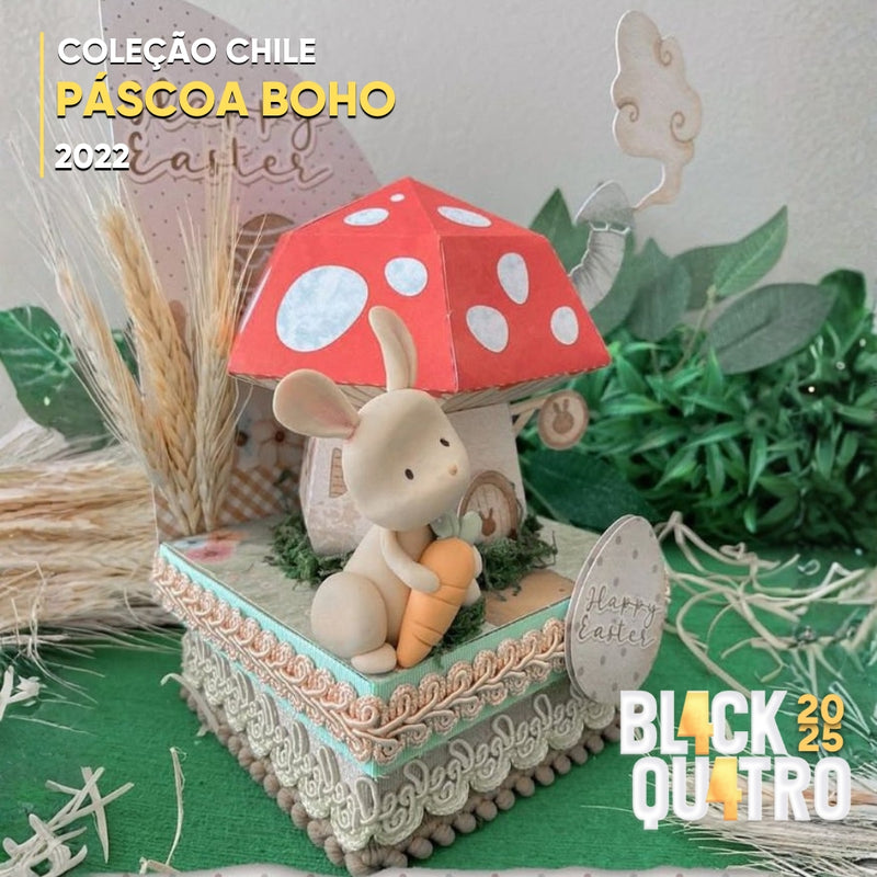Conjunto completo da Coleção Páscoa Boho ideal para decoração artesanal e papelaria criativa