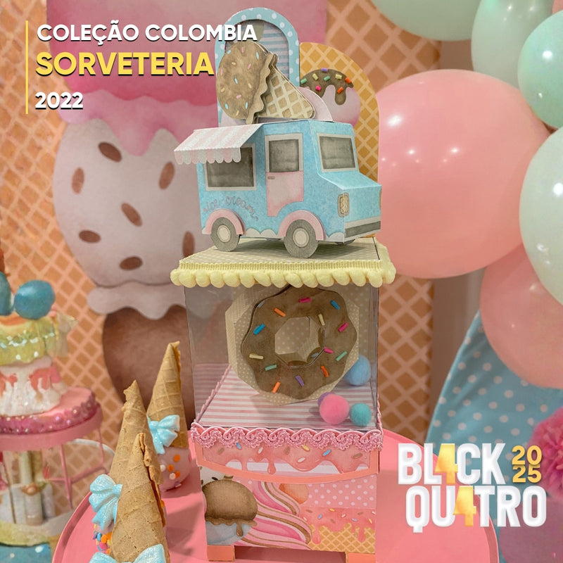 Coleção Sorveteria Presencial Colômbia 2022 com design doce e colorido inspirado no universo das sobremesas