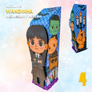 Elementos da Coleção Wandinha com papéis, padrões e ilustrações temáticas