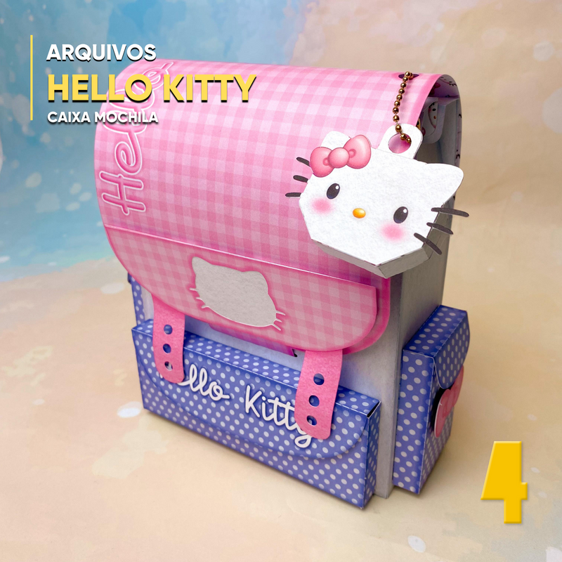 Caixa Mochila Hello Kitty - Arquivo Digital para Recorte