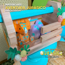 Detalle superior de los proyectos de Una Aventura Jurásica mostrando acabados y decoraciones coloridas