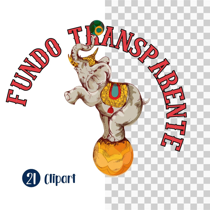 Kit digital Circo Vintage com cliparts, papéis e fontes – estilo retrô para festas e papelaria