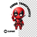 Conjunto de cliparts do Kit Digital Deadpool & Wolverine com poses de ação e expressões marcantes dos personagens