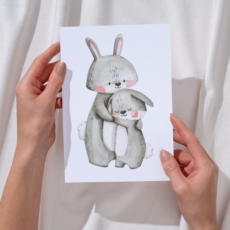 Kit Digital Dia das Mães com ilustrações de animais fofos, ideal para scrapbook, convites e papelaria personalizada.