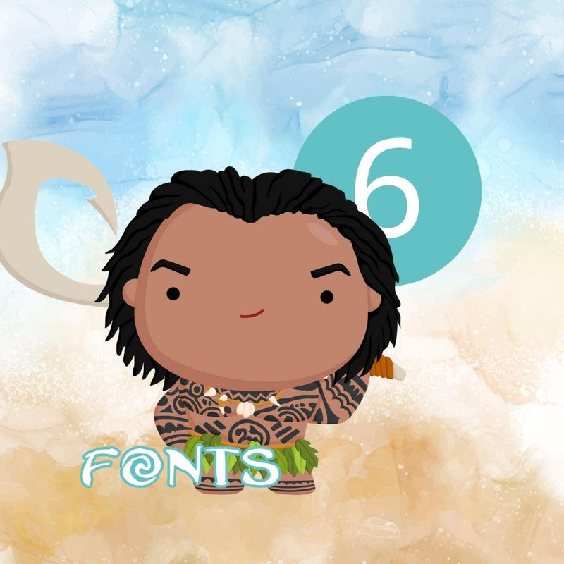 Kit Digital Moana – Cliparts, Papéis Digitais e Fontes - Quatro Cambalhotas