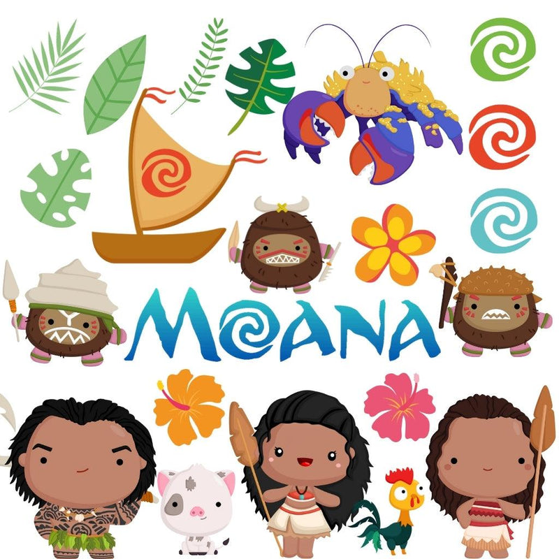 Kit Digital Moana – Cliparts, Papéis Digitais e Fontes - Quatro Cambalhotas