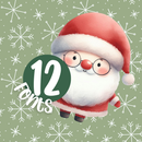 Exemplo de aplicação do Kit Digital Natal Cute em decoração de festas e projetos personalizados