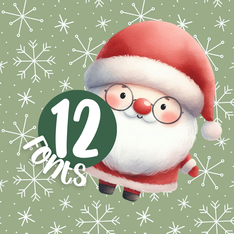 Exemplo de aplicação do Kit Digital Natal Cute em decoração de festas e projetos personalizados