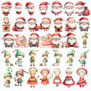 Papéis digitais do Kit Digital Natal Cute com padrões natalinos encantadores e paleta de cores festiva